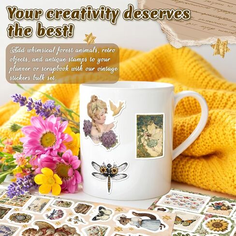 300PCS Vintage Retro Stickers, Whimsical Aesthetic Vinyl Sticker Pack for Scrapbooking & Journaling, Kindle & Laptop in Kuwait