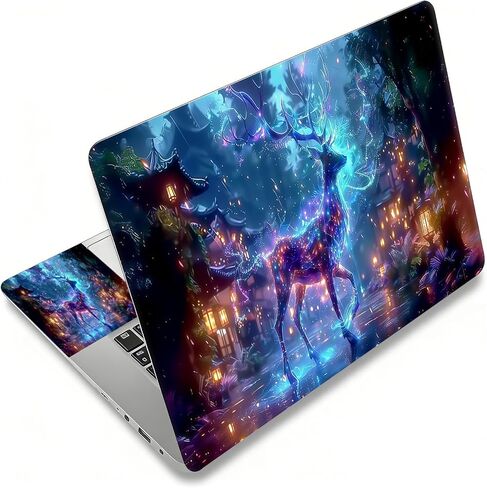 Laptop Skin Sticker Decal, Universal Reusable Vinyl Laptop Cover for 12" 13" 13.3" 14" 15" 15.4" 15.6" Notebook PC, Reusable Waterproof Scratch-Resistant with 2 Wrist Pads,Horses in River in Kuwait