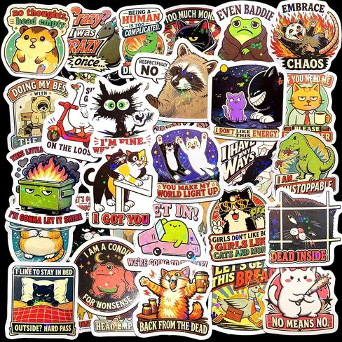 210 PCS Holographic Funny Stickers for Adults, Sarcastic Memes Humor Pack in Kuwait