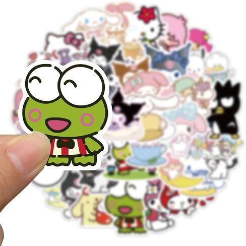 Cute Sanrio Cartoon Stickers for Kids Water Bottle 50pcs Pack, Kawaii Hellokitty Mymelody Kuromi Waterproof Vinyl Stickers for Teen Girl Adult Laptop Skateboard Bike Guitar Laggage Bicycle Travel Case in Kuwait
