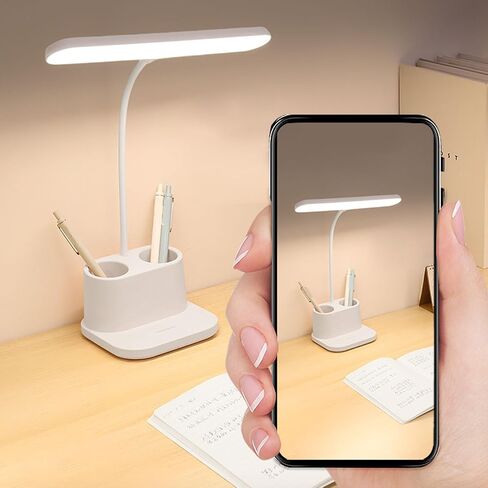 Flexible Gooseneck LED Studio Lamp, Continuous Dimmable Reading Light with Pen Holder for Painting, USB Rechargeable in Kuwait