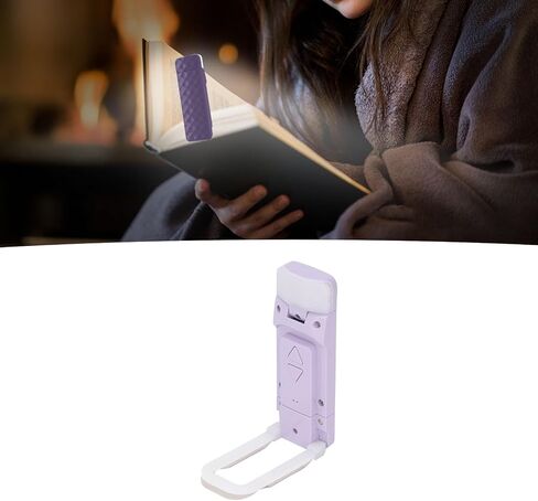 Foldable USB Bulb 3 Color Modes Stepless Dimming Portable Reading Light Long Battery Life for Late Night Reading Sessions (Purple) in Kuwait