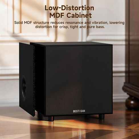 BESTISAN 8" Powered Subwoofer 120W Peak, Class-D DSP, 35Hz Deep Bass in Saudi Arabia