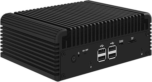Fanless Mini PC 4X 2.5G i226-V LAN, N95/N305/N355 Processor,DDR5/PCIe NVMe/Triple 4K@60Hz/ 5xUSB/2×HDMI / 1×Type-C,Mini Computer for Soft Router Firewall (N95, NO RAM NO SSD（Barebone）) in Kuwait