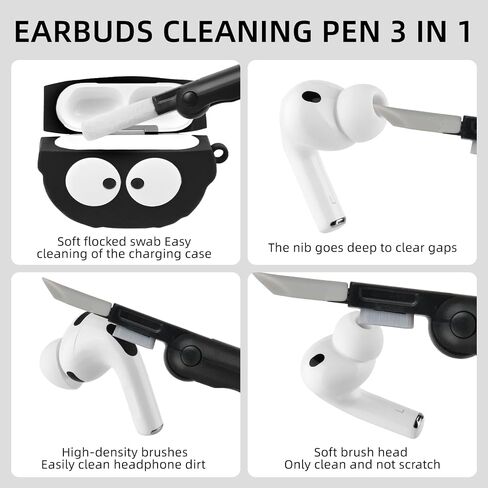 CCXNAS for AirPods Pro 3 Case Cute, Silicone Anime Design, Black in Kuwait