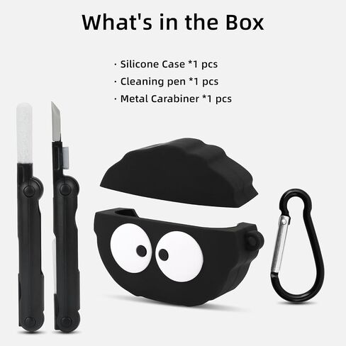 CCXNAS for AirPods Pro 3 Case Cute, Silicone Anime Design, Black in Kuwait
