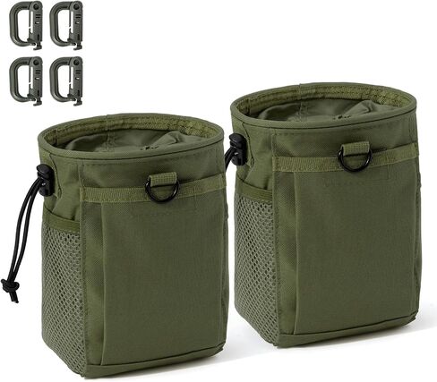 Tactical Molle Dump Pouch, Magazine Recovery Pouch Drastring with 4 Metal D-Rings Compact Utility EDC Waist Bag Pack for Outdoor Hiking Black in Kuwait