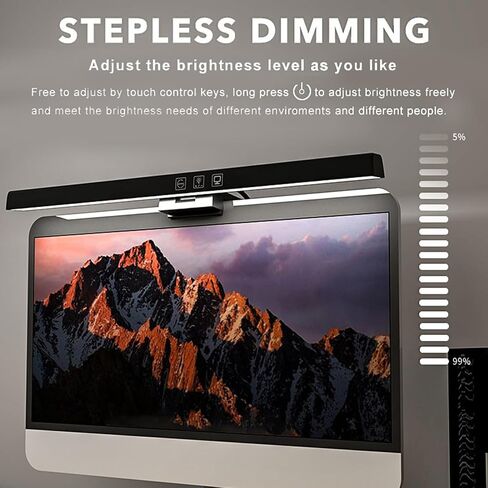 Computer Screen Lamp Light Bar, Dimmable LED Task Lamp with Touch Control, No Glare Eye Caring USB Powered Light for Home Office Monitors up to 1.18 Inches Thick in Kuwait