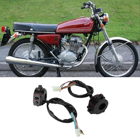 Durable Motorcycle Horn Handle Start Switch Set for ZJ125 CG125 ABS Material Black 2pcs Starter Switch Set Suitable for Motorcycle Enthusiasts in Kuwait
