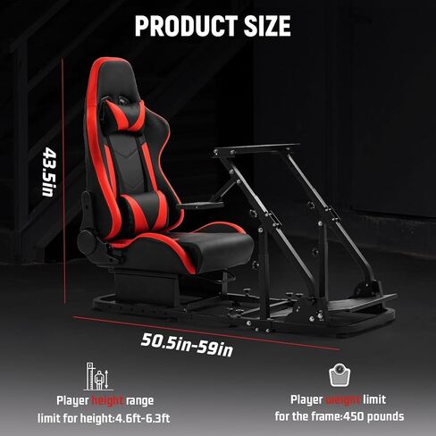 Dardoo G923 Racing Simulator Cockpit Frame with Comfortable Seat Fits for Logitech/Thrustmaster/Fanatec G27 G29 G920 G923 T300RS,Steering Wheel Stand,Not Include Steering Wheel,Pedal and Handbrake in Kuwait