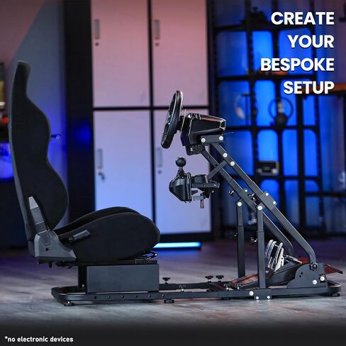 Marada Racing Simulator Cockpit with Black Seat Compatible with Logitech/Thrustmaster G29 G920 G923 T80 T150,Adjustable&Foldable Steering Wheel Stand,Wheel Pedals&Shifter Not Include in Kuwait