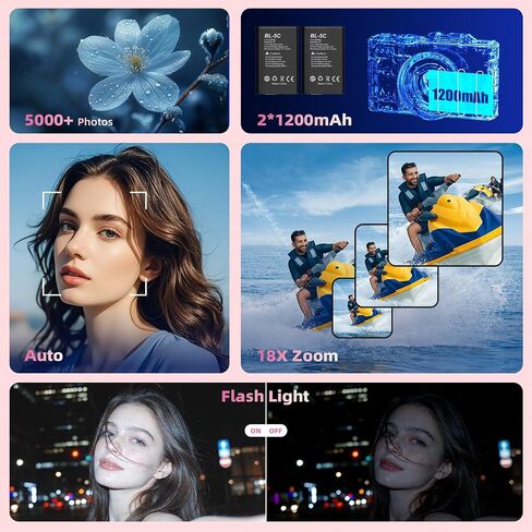 Ourlife 5K Digital Camera for Photography with Flip Screen,Pink Camera in Kuwait