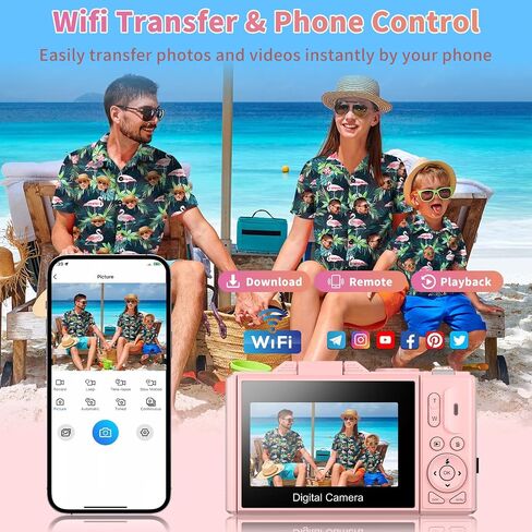Ourlife 5K Digital Camera for Photography with Flip Screen,Pink Camera in Kuwait