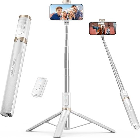 Fuloview 72'' Selfie Stick for iPhone,Tripod Wireless Remote for Selfies,Group Photograph,Video Recording. Phone Stand Compatible with iPhone Android Phone,Camera in Kuwait
