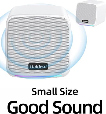 Uakinat Computer Speakers for Desktop PC, USB Powered 3.5mm Aux Speaker for PC, Laptop, Tablet, Phone, Plug and Play with Volume Control, White in Kuwait
