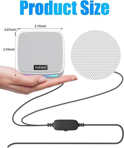 Uakinat Computer Speakers for Desktop PC, USB Powered 3.5mm Aux Speaker for PC, Laptop, Tablet, Phone, Plug and Play with Volume Control, White in Kuwait