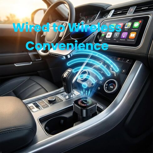 Wireless CarPlay Adapter Screen Mirror, Mini 4 in 1 Wired to Wireless Dongle for CarPlay/Android Auto, Mirror Cast for iOS & Android Phone, Lower Latency, Plug & Play with USB A/USB C Port in Kuwait