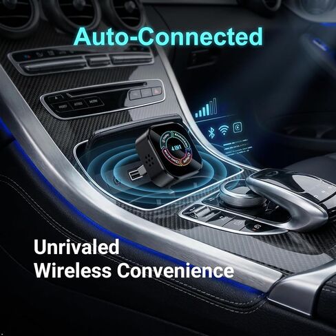 Wireless CarPlay Adapter Screen Mirror, Mini 4 in 1 Wired to Wireless Dongle for CarPlay/Android Auto, Mirror Cast for iOS & Android Phone, Lower Latency, Plug & Play with USB A/USB C Port in Kuwait
