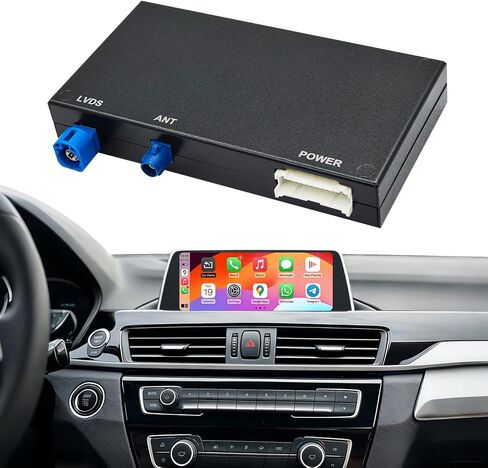 Wireless CarPlay Android Auto Retrofit Kit for BMW CIC System 1/2/3/4/5/7seriers X1/X3/X5/X6/E60/E61/E81/E90/F07/F10/F11/E84/E71/F25/E70 2008-2012,Support OEM Controls, Airplay Mirror,Reverse Camera in Kuwait