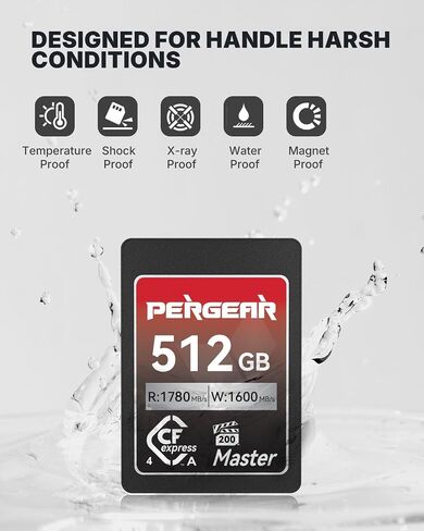 Pergear 512GB CFexpress 4.0 Type A Memory Card, 1780/1600 MB/s VPG200 in Saudi Arabia
