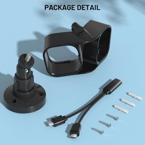 Arc Mount for Blink Mini 2 / Blink Mini 2K+, 180° Panoramic Kit Supports 2 Cameras, with 1-to-2 Power Cable (Camera Not Included) - Black in Saudi Arabia