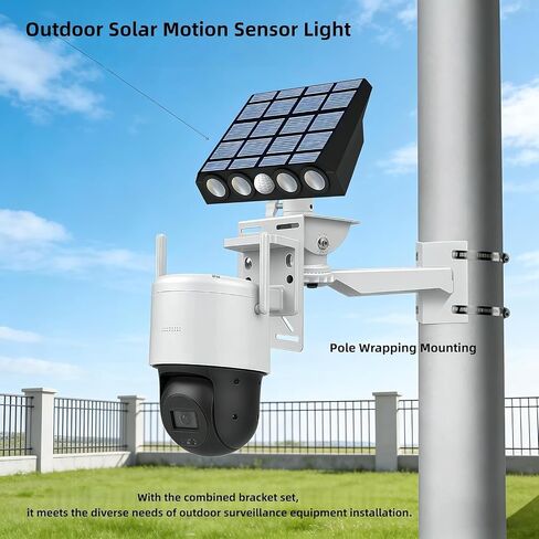 Security Camera Mount System - Modular 3-in-1 Adjustable Clamp-on Bracket | Fit Pole/Corner/Wall, ndoor Outdoo Screw & Clamp Installation for CCTV, Flood Lights, Solar Panels in Kuwait