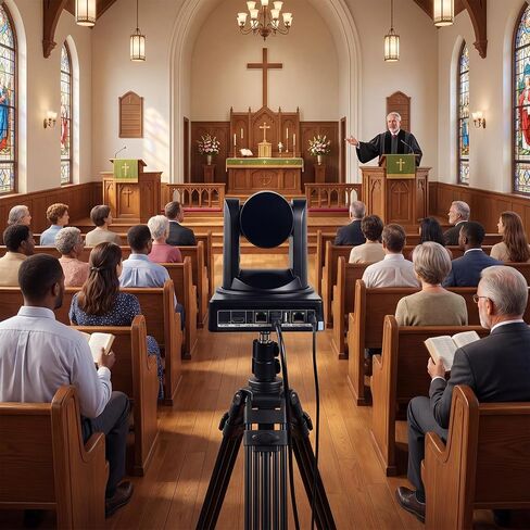 4K PTZ Camera with AI Auto Tracking, 20X Optical Zoom, HDMI USB 3.0 LAN PoE, Supports TF Card Recording, Conference Camera for Church, Education, Meetings and Live Streaming in Kuwait