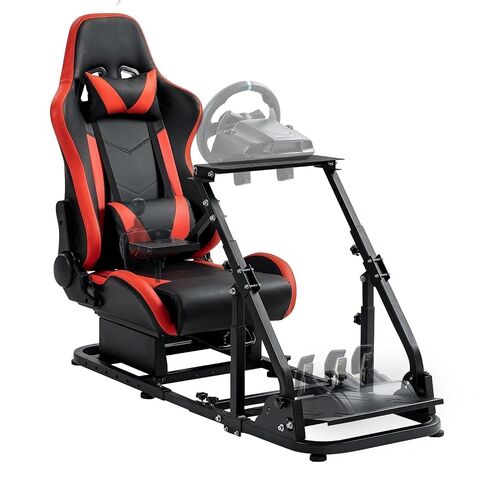 Supllueer Racing Simulator Cockpit with Ergonomic Gaming Seat 4 Arms Compatible with Logitech,Thrustmaster, T248 G25 G27 G29 G920 G923, Sim Driving Stand,Steering Wheel Pedal Shifter Not Include in Kuwait