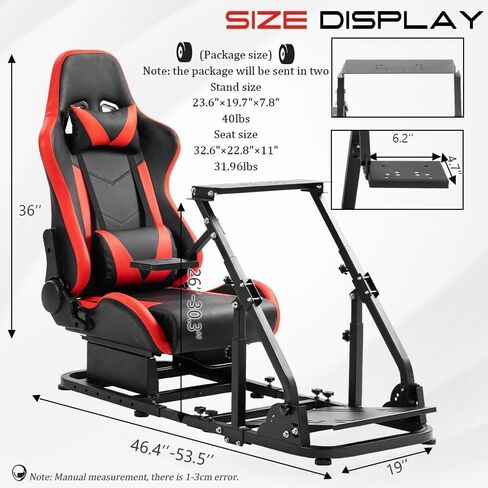 Supllueer Racing Simulator Cockpit with Ergonomic Gaming Seat 4 Arms Compatible with Logitech,Thrustmaster, T248 G25 G27 G29 G920 G923, Sim Driving Stand,Steering Wheel Pedal Shifter Not Include in Kuwait