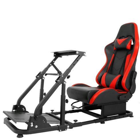 Supllueer Racing Simulator Cockpit with Ergonomic Gaming Seat 4 Arms Compatible with Logitech,Thrustmaster, T248 G25 G27 G29 G920 G923, Sim Driving Stand,Steering Wheel Pedal Shifter Not Include in Kuwait
