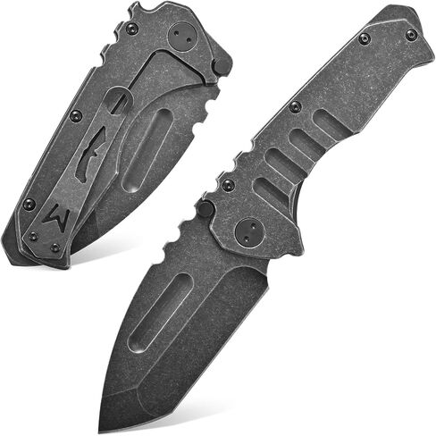 Gtkii Gtk137 Folding Knife D2 Steel Blade G10 &Steel Handle EDC Tool Knife for Outdoor Camping(Steel) in Kuwait