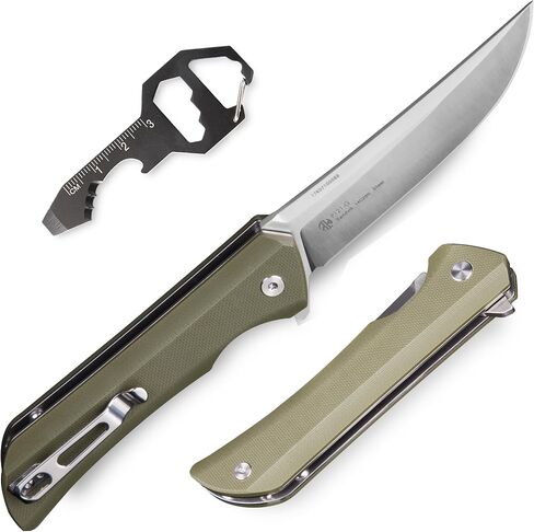 Heavy Outdoor Tactical Folding Pocket Knife for men,14C28N Stainless Steel Blade,G10 Handle,Liner Lock,EDC Hunting Bushcrafting Camping Knives Belt Clip Carry,Microtech Elemental Fishing Hiking,Father Dad Gifts Ruike p121 in Kuwait