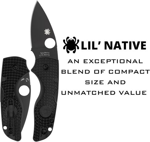 Spyderco Lil' Native Lightweight Folding Pocket Knife, Black, PlainEdge in Kuwait