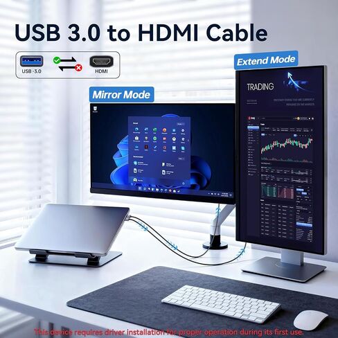 USB 3.0 to HDMI Cable 5Ft, USB A Male to HDMI Male Cable in Saudi Arabia