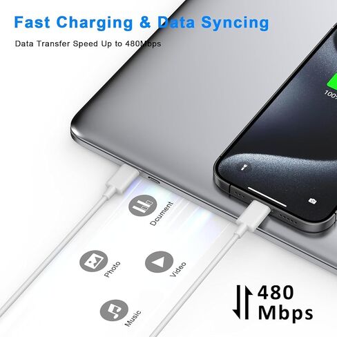 iPhone14 13 12 Fast Charger Cable 6ft 3Pack USBC to Lightning in Kuwait