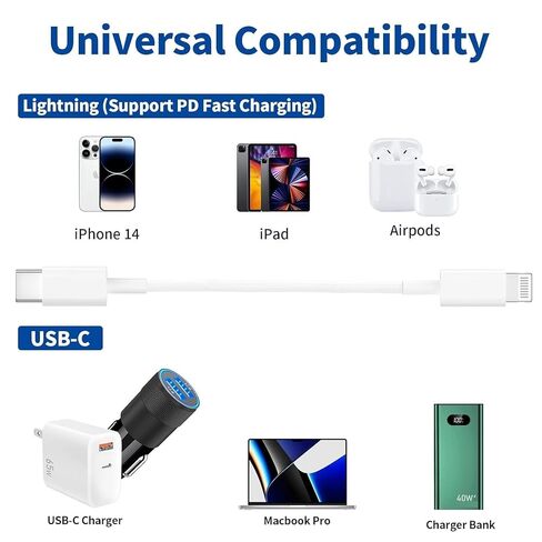 iPhone14 13 12 Fast Charger Cable 6ft 3Pack USBC to Lightning in Kuwait