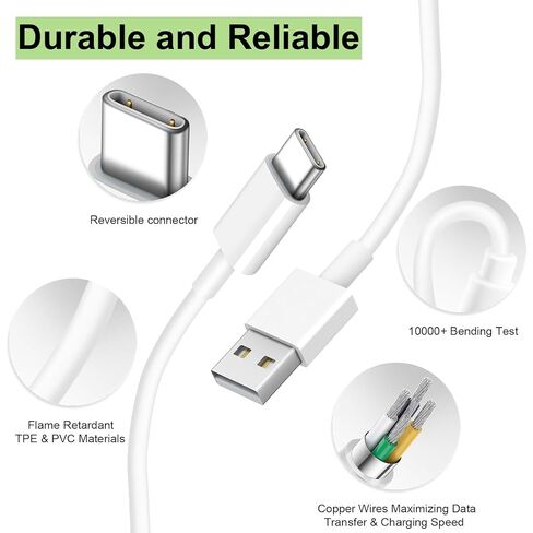 Car Carplay Cable for iPhone 16/15 (2-Pack 3.3FT) and Short USB to USB C CarPlay Cable 1.15ft for Apple iPhone 16 15, Samsung Galaxy S24/S23/S22, Z Flip, Pixel (2-Pack) in Kuwait
