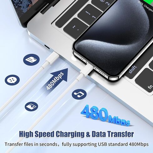 iPhone 17 16 15 Charger/6.6FT Type C to C Charging Cable Cord Long in Saudi Arabia