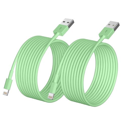 Apple MFi Certified 2Pack 6ft Fast Lightning Charger Cable - Long iPhone Cord, Compatible with iPhone 12/11 Pro/11/XS MAX/XR/8/7/6s/6/5S/SE iPad/Air - Original Light Green in Kuwait