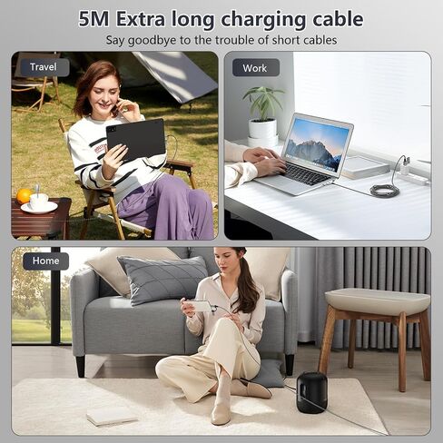 16FT Long Multi 4 in 1 USB C Cable Lightning Charging Cable,5M 60W Fast Charger & Data Transfer,iPhone iPad Charger Cord with Lightning/Type C/USB A for Apple iPhone 15/14/13/12,MacBook,IPad,Samsung in Kuwait