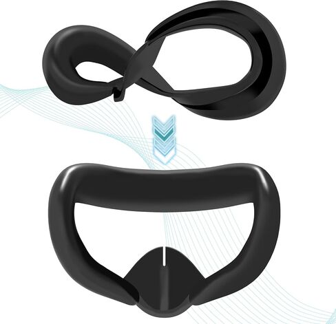 Silicone Face Cover for Meta Quest 3 - Skin-Friendly Anti-Sweat VR Face Pad with Ventilation & Lightproof Design (Black) in Kuwait