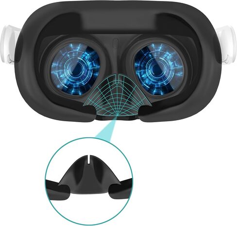Silicone Face Cover for Meta Quest 3 - Skin-Friendly Anti-Sweat VR Face Pad with Ventilation & Lightproof Design (Black) in Kuwait