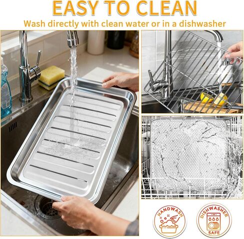 3-Pack Set Air Fryer Replacement Parts for Emeril Lagasse Dual Zone 25 QT Air Fryer Convection Toaster Oven,Food-Grade Steel Accessories Mesh Basket Wire Rack Grill Pan Included,Dishwasher Safe in Saudi Arabia