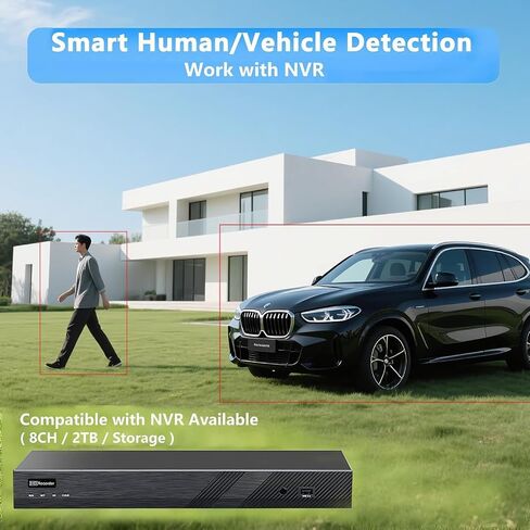 Acusense 8MP Dual Lens PoE IP Camera Outdoor Work with Ⲏіkconnect/ iVMS4200/ Guarding Vision, 180 Degree Panoramic Wide Angle, Regular IR Night Vision, Metal Casing IP Ethernet Cameras in Kuwait
