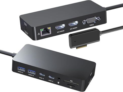 Surface Docking Station, 12-in-1 Triple Displays VGA +Dual HDMI Surface Dock, Surface Docking Station for Surface Pro 11/10/9/8/X/7/6/5/4/3,Surface Laptop 7/6/5/4/3/2/1,Surface Book Go in Kuwait