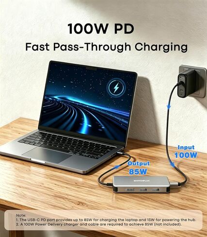 Laptop Docking Station 3 Monitors, Triple 4K Display 2 HDMI, DP in Kuwait