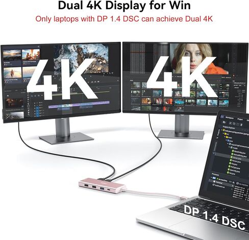 USB C Docking Station Dual Monitor for HP,Laptop Docking Station 3 Monitors in Kuwait