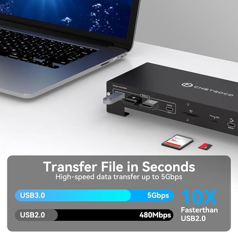 USB C KVM Docking Station Switch 3 Montors 2 Computers with 100W PD Supply in Kuwait