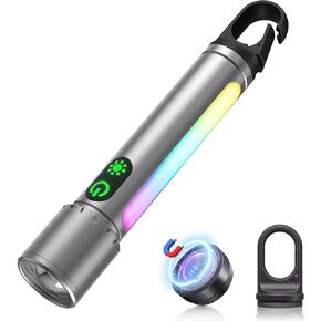 ADDplus Magnetic Flashlight Rechargeable,Flashlights High Lumens with 9 Modes, Built-inBattery Non-Detachable(1, Black) in Kuwait