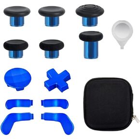 Metal Thumbsticks for Xbox Elite Series 2 Controller, 13 in 1 Replacement Parts 6 Magnetic Joysticks 4 Paddles 2 D-Pads 1 Tool for Xbox Elite Series 2 Core Controller (Blue) in Saudi Arabia